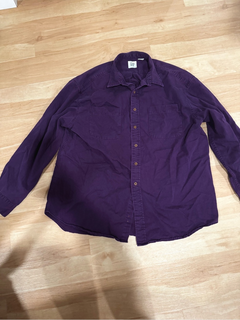 Y2K GAP 100% Cotton Purple Button Up Shirt Men's XL 2007